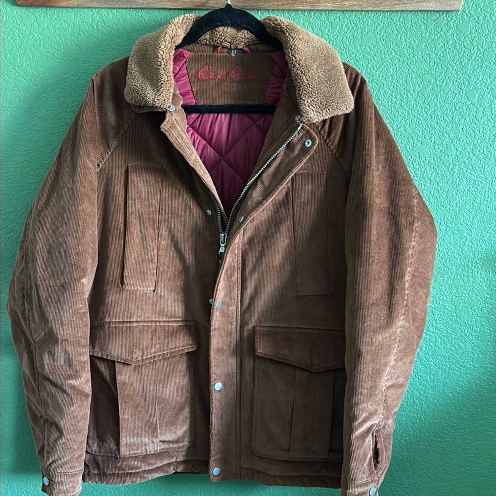 Robert Graham Brown Chore Coat with Sherpa Collar